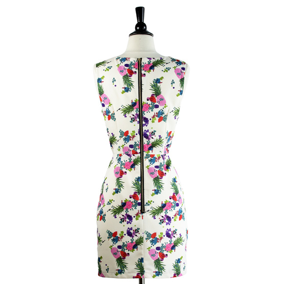 Pepaloves | White Pineapple Print Sheath Dress - Picture 4 of 5